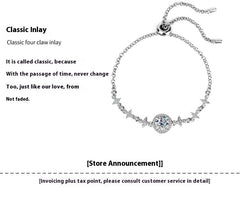 S925 Sterling Silver Bracelet Diamond Bracelet Starry Sky Round Bag Simple