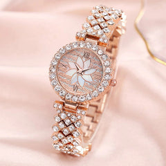 Diamond-embedded Starry Sky Flower Disk Bracelet Watch Women's Suit - MBC