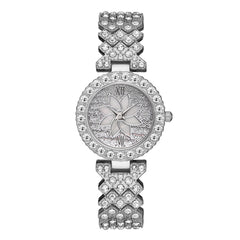 Diamond-embedded Starry Sky Flower Disk Bracelet Watch Women's Suit - MBC